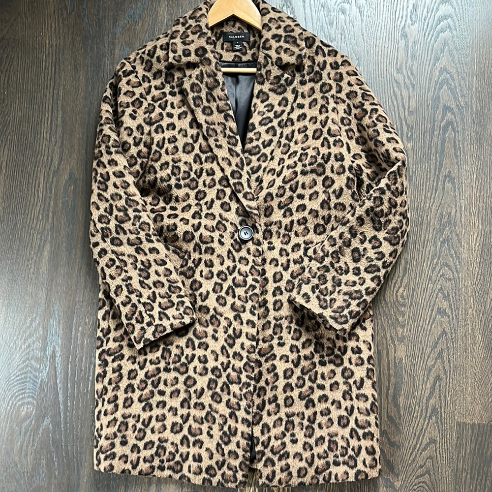 Halogen Leopard Coat (S)